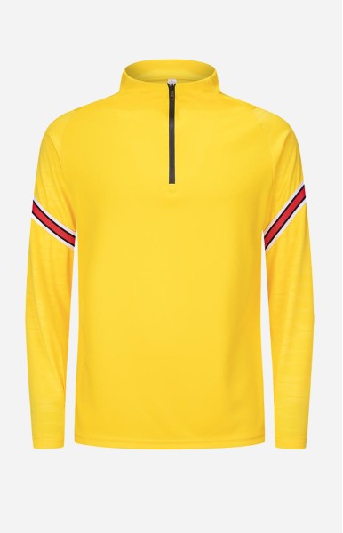 PULL SURVET JAUNE RAYURES ROUGE ET BLANC