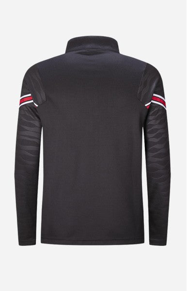 PULL SURVET NOIR RAYURES ROUGE ET BLANC
