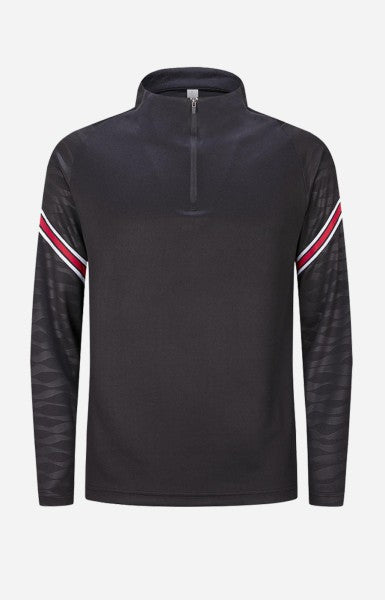 PULL SURVET NOIR RAYURES ROUGE ET BLANC
