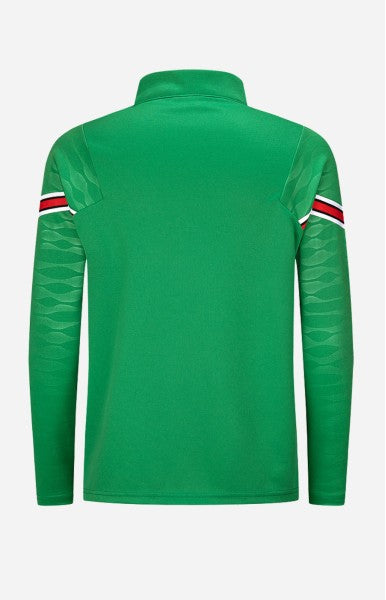 PULL SURVET VERT RAYURES ROUGE ET BLANC